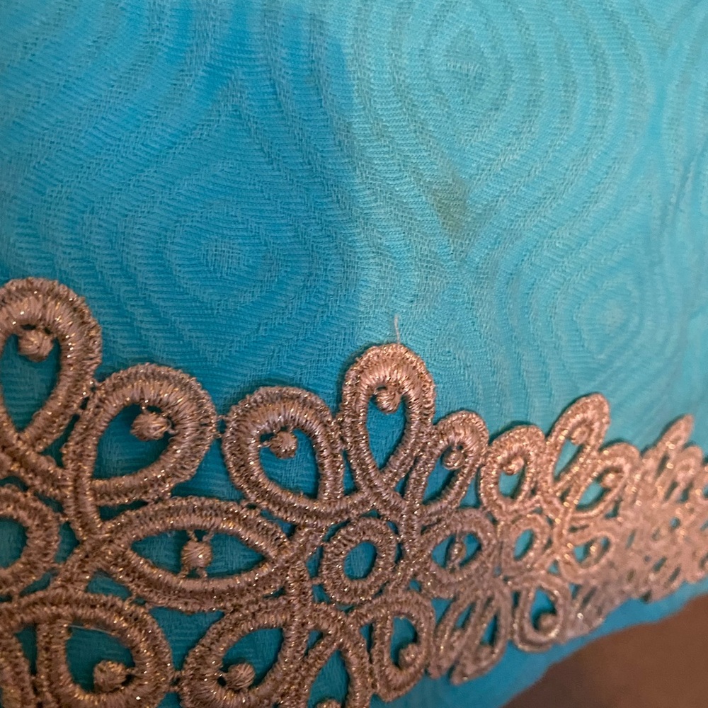 Lilly Pulitzer strapless gold trim dress - Picture 3 of 5